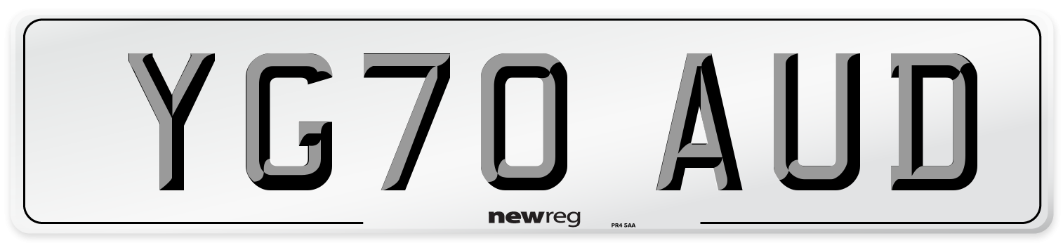 YG70 AUD Number Plate from New Reg